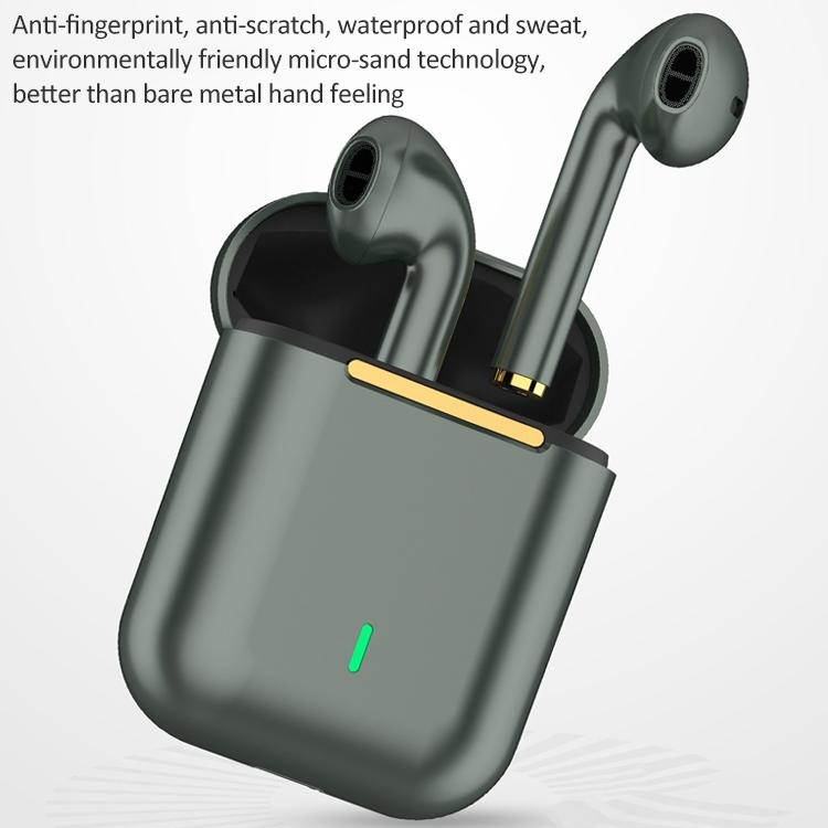 Wireless Binaural Bluetooth Earphones with Charging Box - J18 - Black