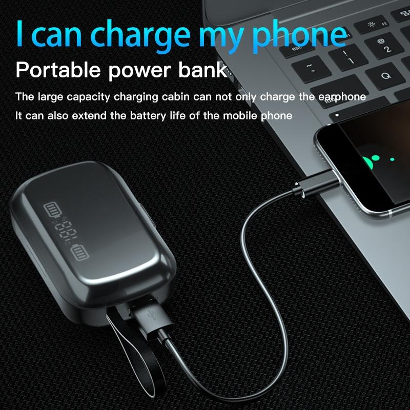 Touch Bluetooth Earphones with Dual Noise Cancellation and Charging Box