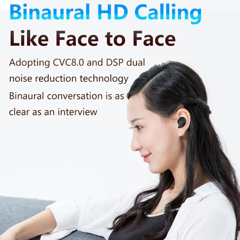 Touch Bluetooth Earphones with Dual Noise Cancellation and Charging Box