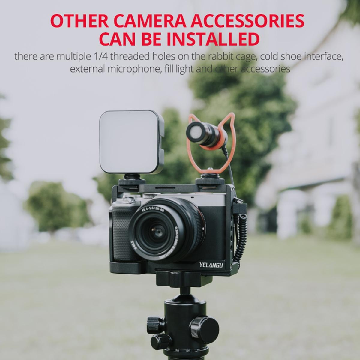 Video Camera Cage Stabilizer - Black for Sony Alpha 7C