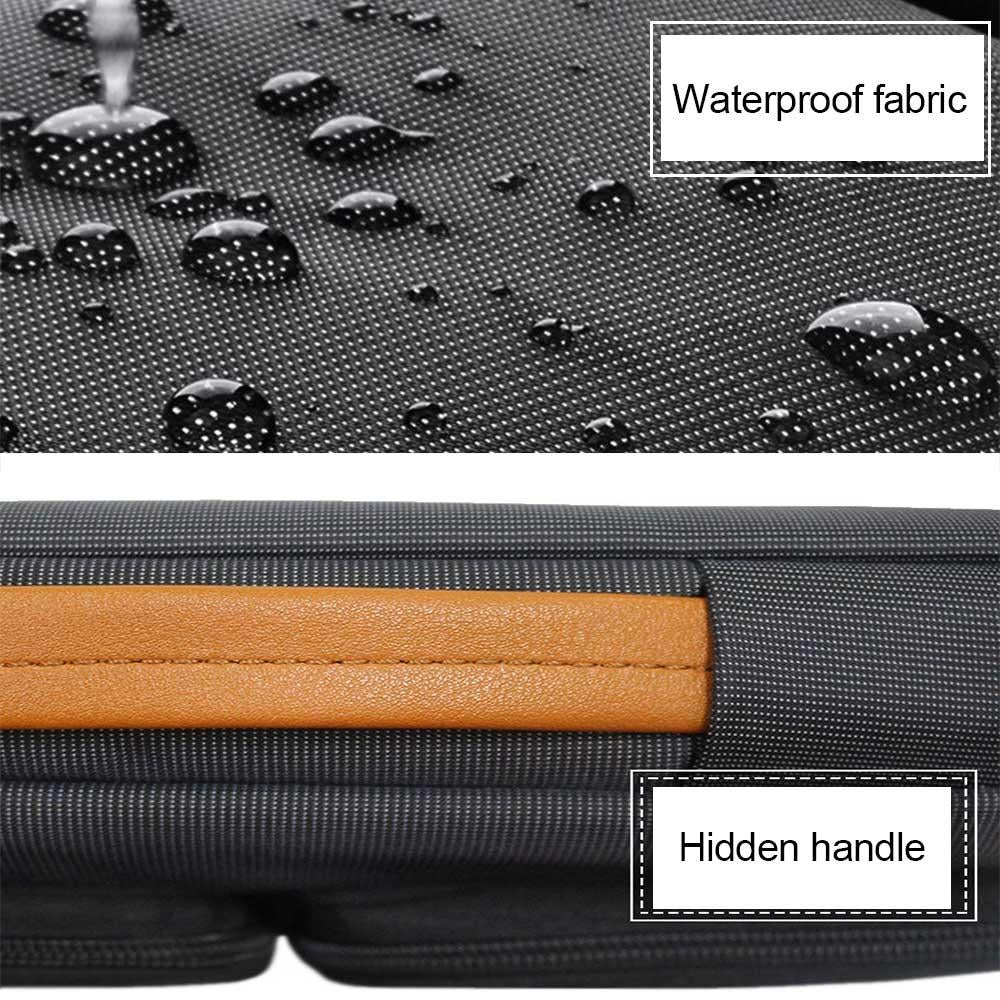 Waterproof Nylon Laptop Handbag with Trolley Strap - Fits 13-14 Inch Laptops - Black