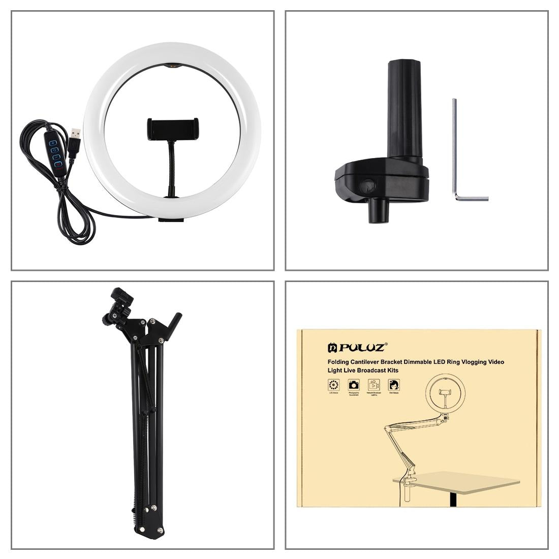 10.2 Ring Light with Usb 3 Modes Dual Colour Phone Clamp