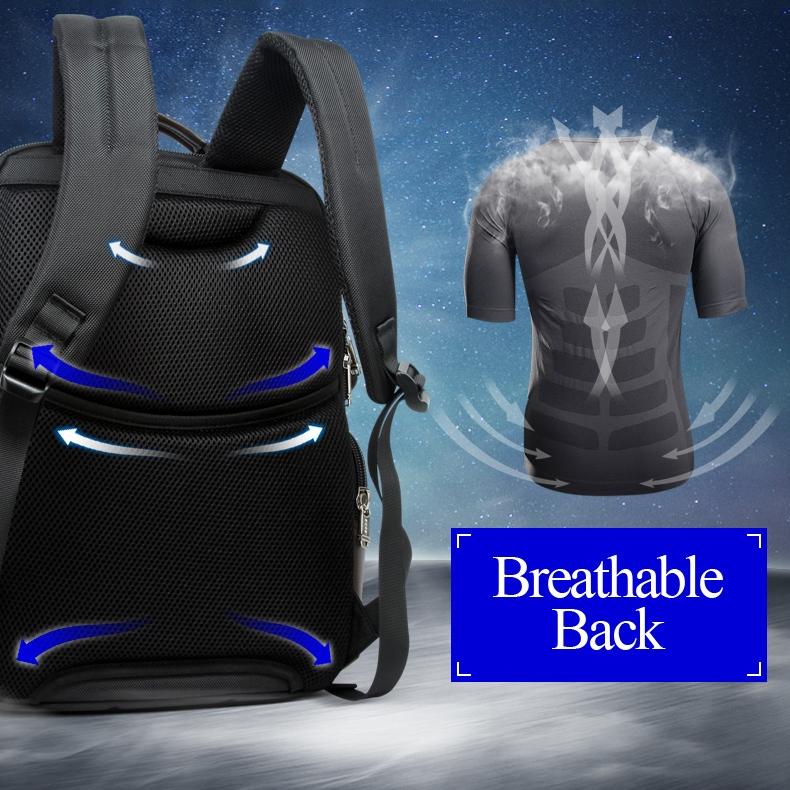 Large Capacity Multi-layer Laptop Backpack with Breathable Design - 15.6 Inch Black - 35x20x43cm
