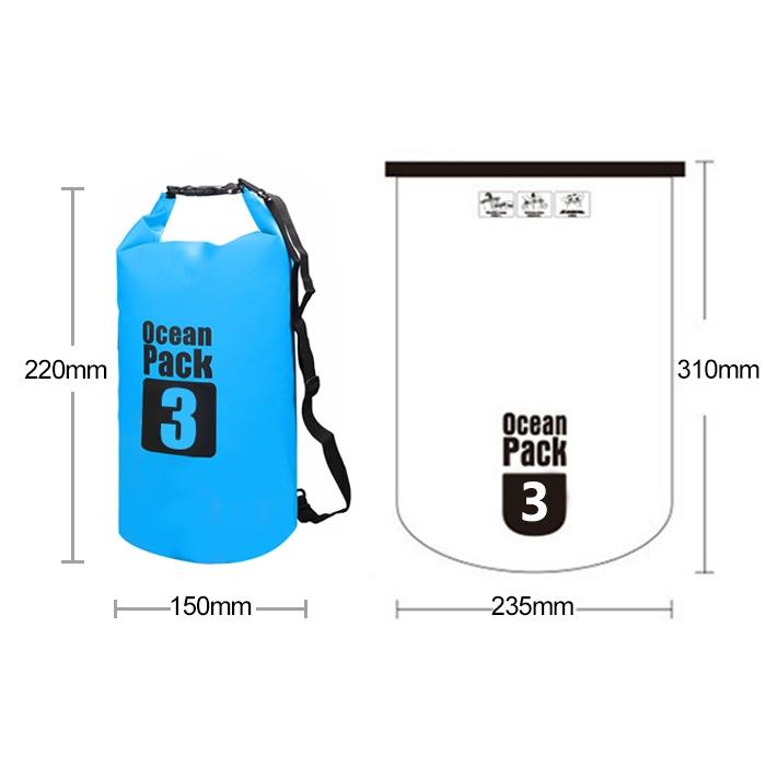 Waterproof Single Shoulder Bag 3L Capacity - Black