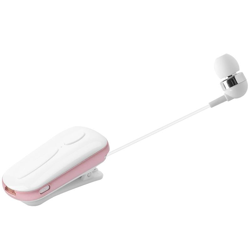 Wireless Bluetooth Earphone with Vibration Reminder and Clip - Pink