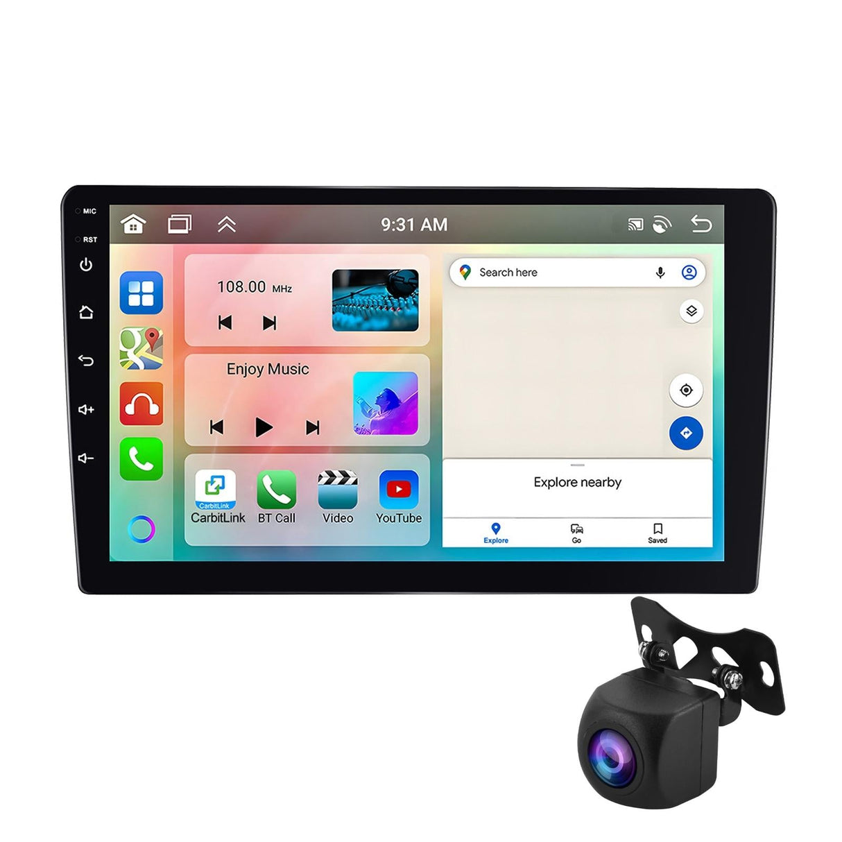 6 + 128G Android Car Bluetooth Player With Gps Navigation - Standard + Ahd Camera 7 Inch