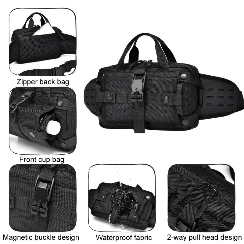 Waterproof Men Crossbody Waist Pack Gray