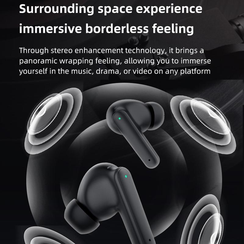 Wireless Noise-cancelling Earbuds with Charging Case - Black
