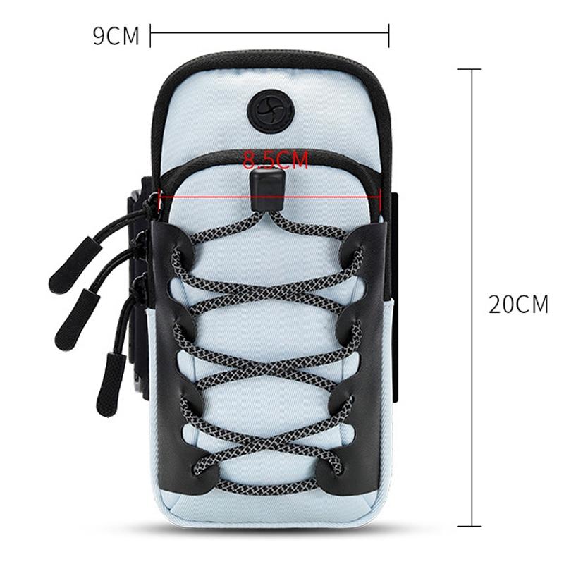 Reflective Cell Phone Arm Bag For Outdoor Fitness - Gray