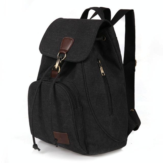 Women Canvas Laptop Backpack - Compact and Stylish - Blue