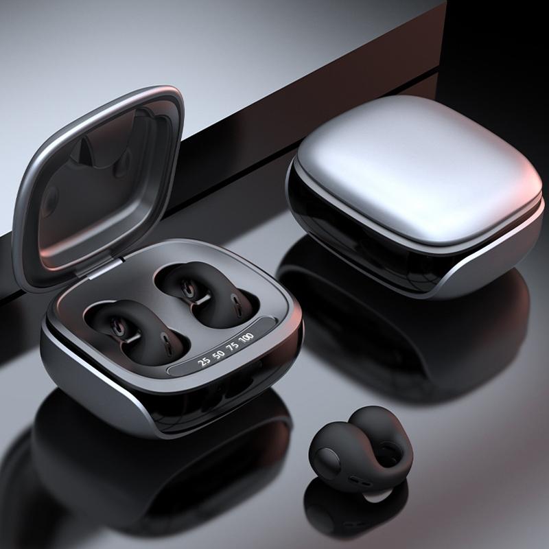 Wireless Bone Conduction Clip-on Bluetooth Headset - Noise Reduction - White