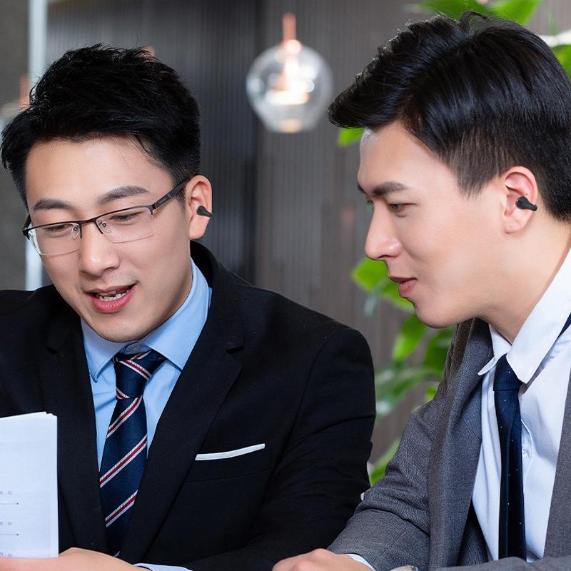 Wireless Bone Conduction Clip-on Bluetooth Headset - Noise Reduction - White