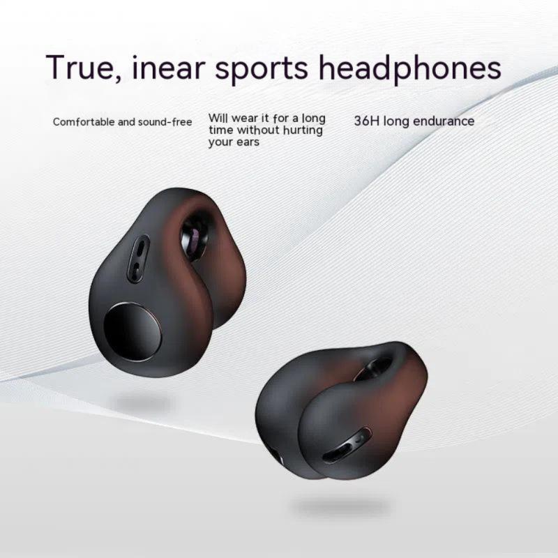 Wireless Bone Conduction Clip-on Bluetooth Headset - Noise Reduction - White