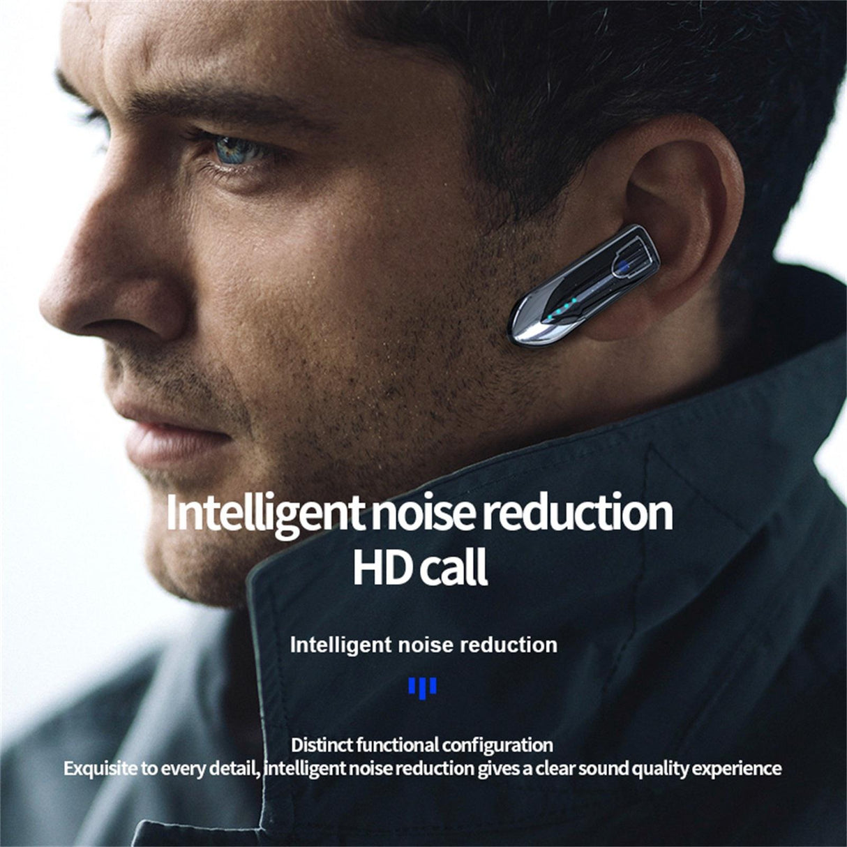 Business Style Bluetooth 5.0 Earphone with Touch Switch - Silver