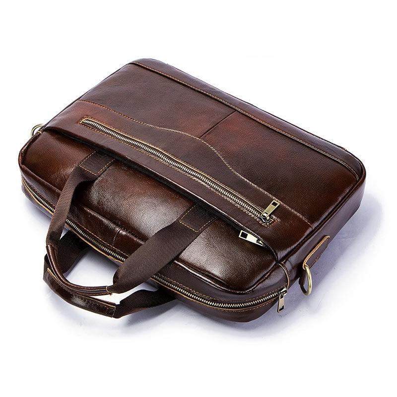 Retro Leather Messenger Bag For Men - Brown