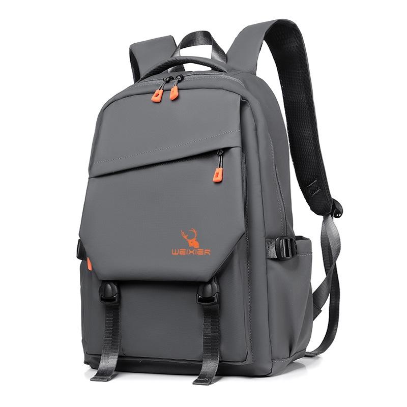 Travel-ready Waterproof Double Shoulder Backpack - Light Gray