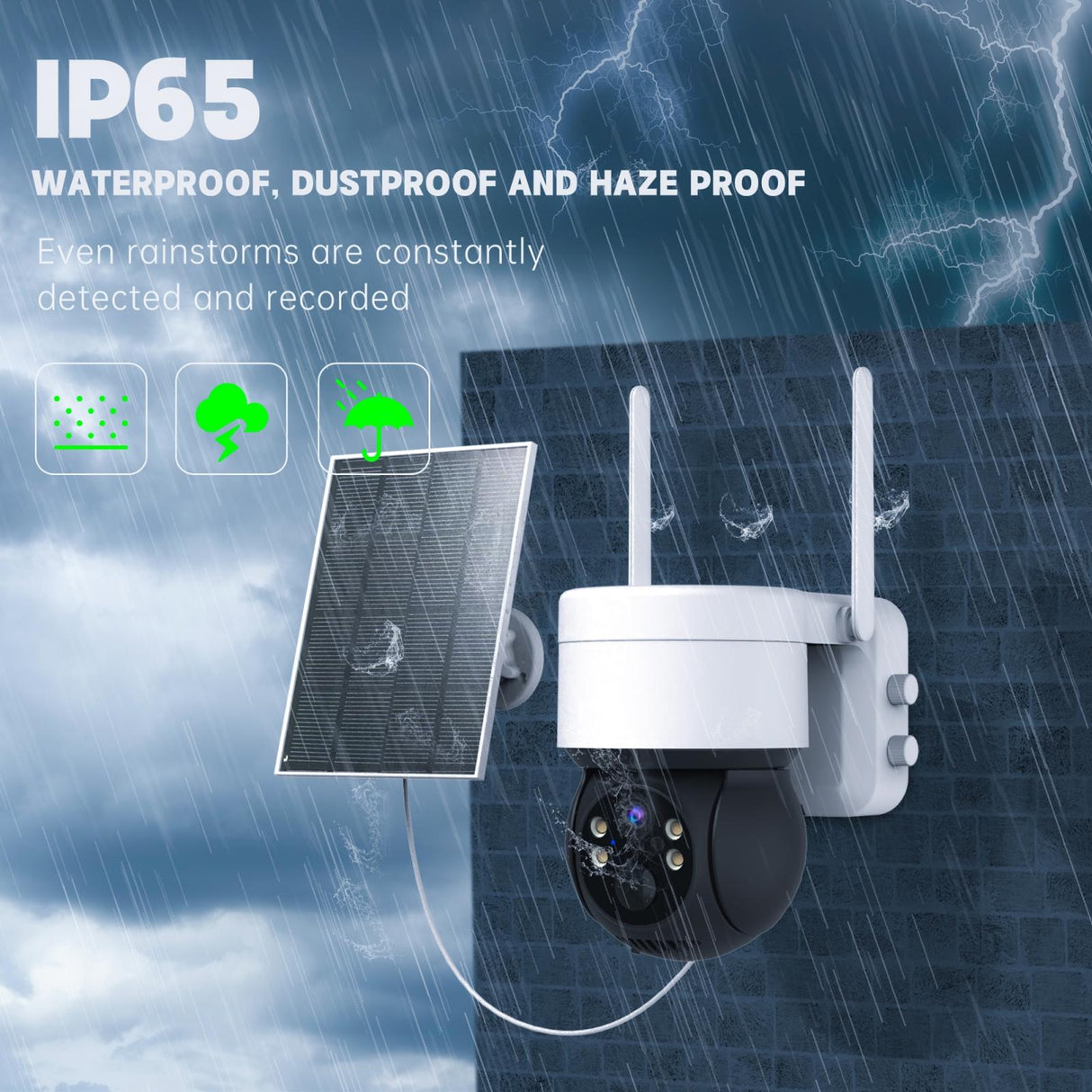 Wireless Solar Camera - 2Mp Hd Ip66 Waterproof - Black