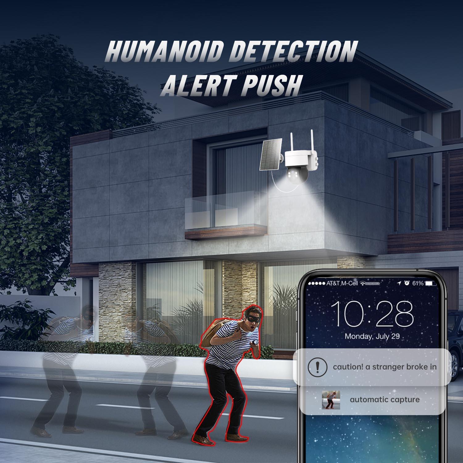 Wireless Solar Camera - 2Mp Hd Ip66 Waterproof - Black