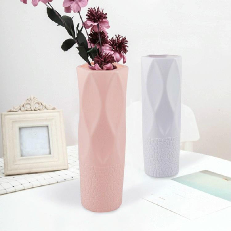 3-piece Plastic Vase Set for Dry and Wet Flower Arrangements and Floral Decor - Gray