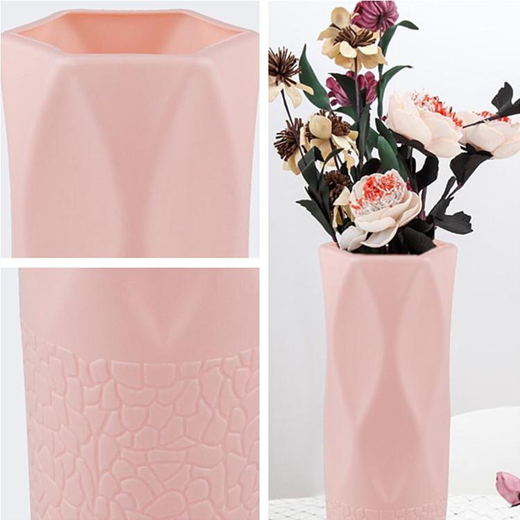 3-piece Plastic Vase Set for Dry and Wet Flower Arrangements and Floral Decor - Gray