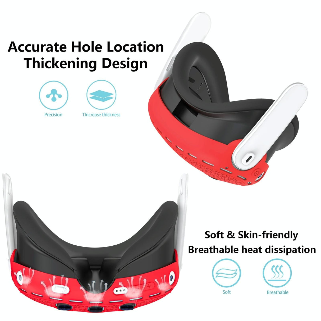 Silicone Vr Host Case for Meta Quest 3 - Fits All Sizes - White