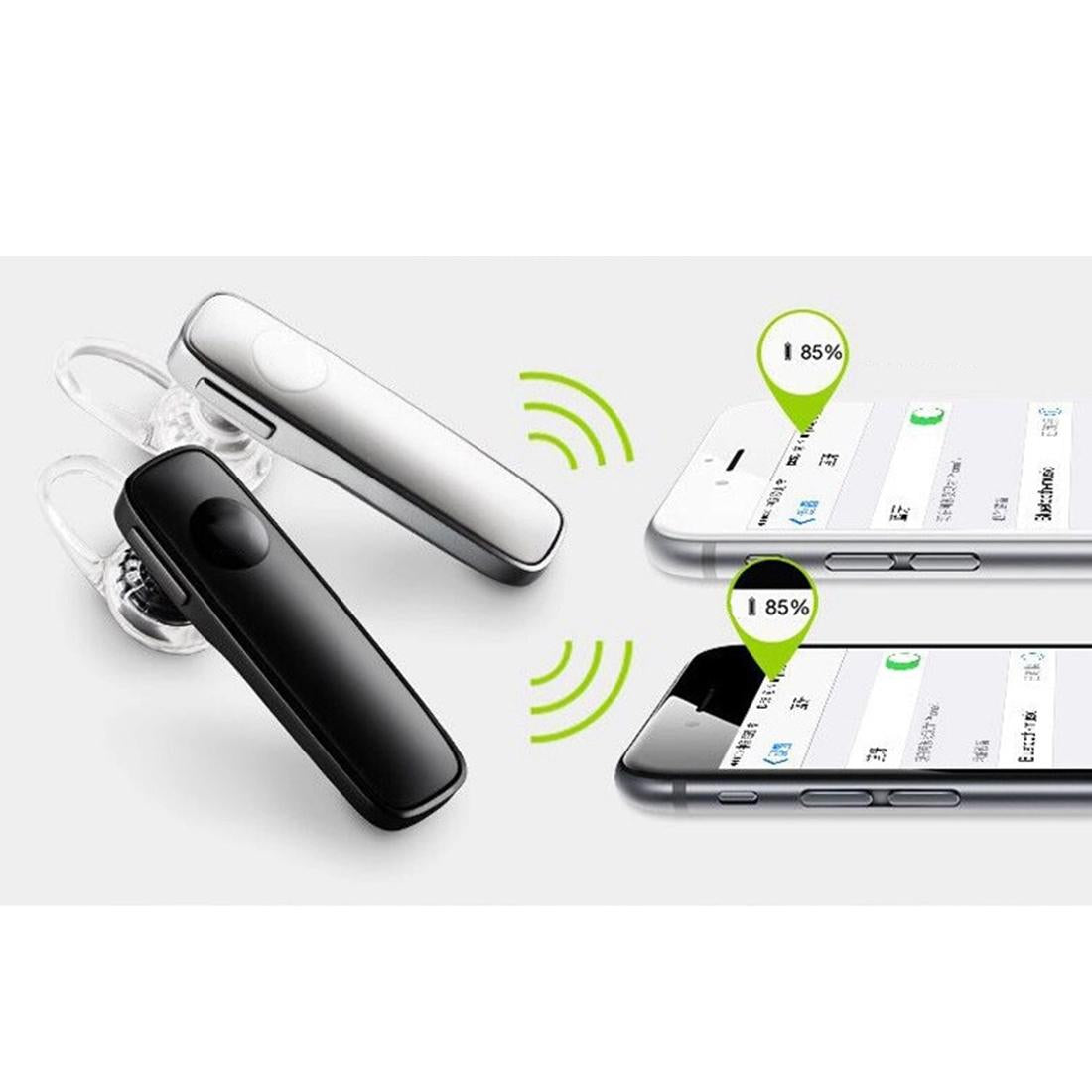 Wireless Bluetooth Earphone - M165 Car Ear Hanging Type - White