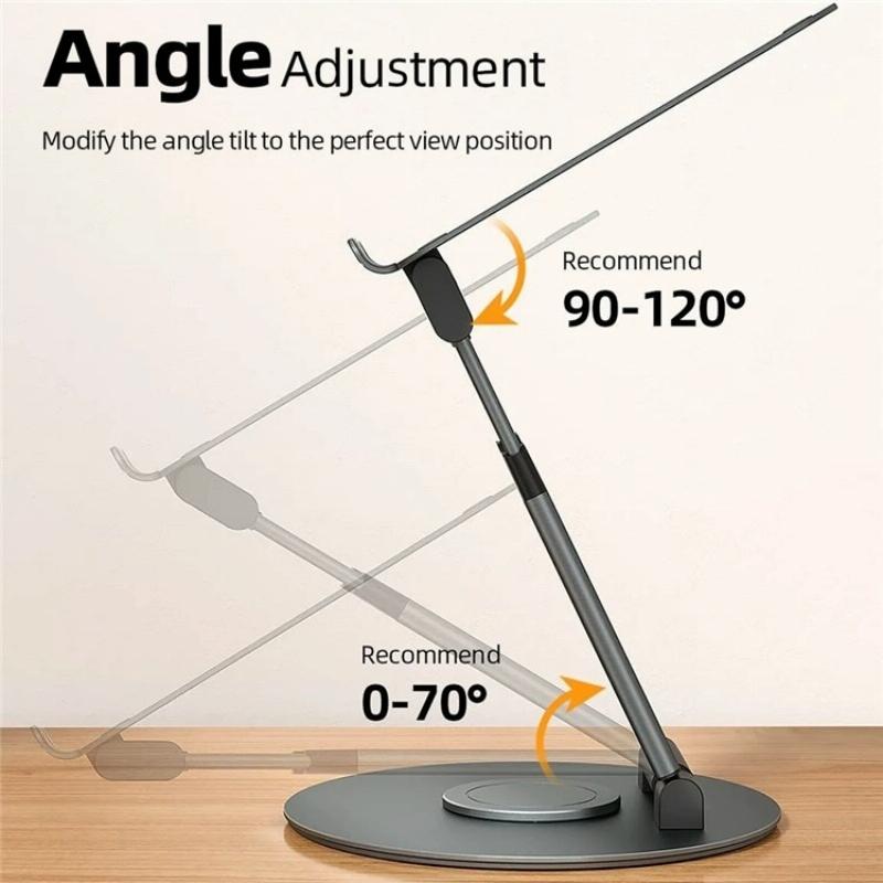 Adjustable 360 Degree Rotating Laptop Stand for 10-17 Inch Devices - Grey