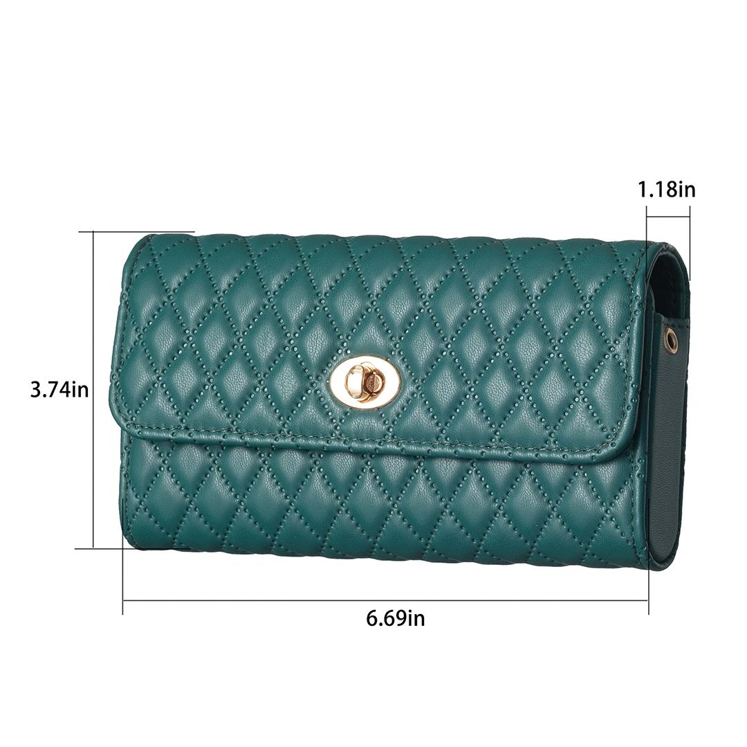 Horizontal Pu Crossbody Shoulder Bag - Dark Blue
