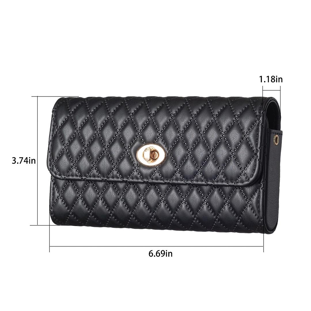 Horizontal Pu Crossbody Shoulder Bag - Dark Blue