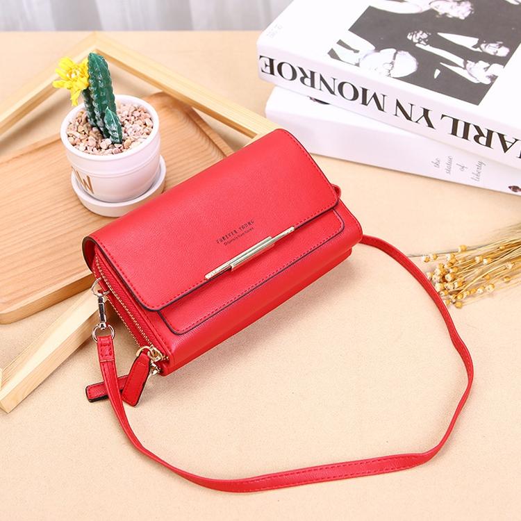 Large Capacity Multi Function Women Wallet - Wine Red