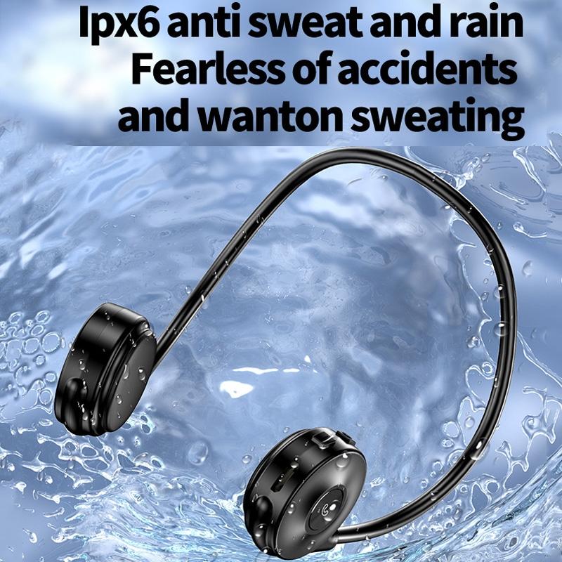 Bone Conduction Bluetooth Earphones with Stereo Vibration Speaker - Pink