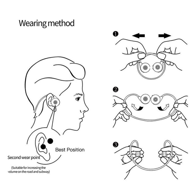 Bone Conduction Bluetooth Earphones with Stereo Vibration Speaker - Pink