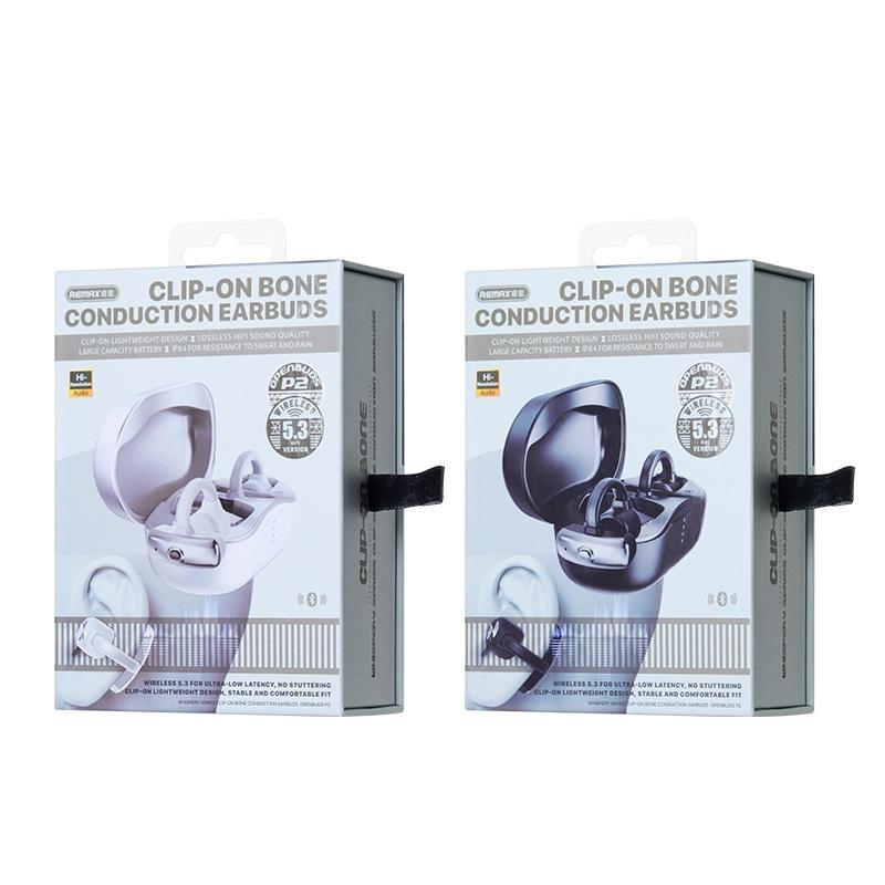 Wireless Bone Conduction Earphones - Openbuds Clip-on for Sports - White