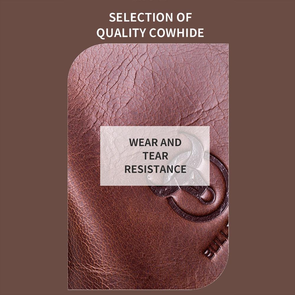 Large Capacity Retro Cowhide Crossbody Bag - Brown