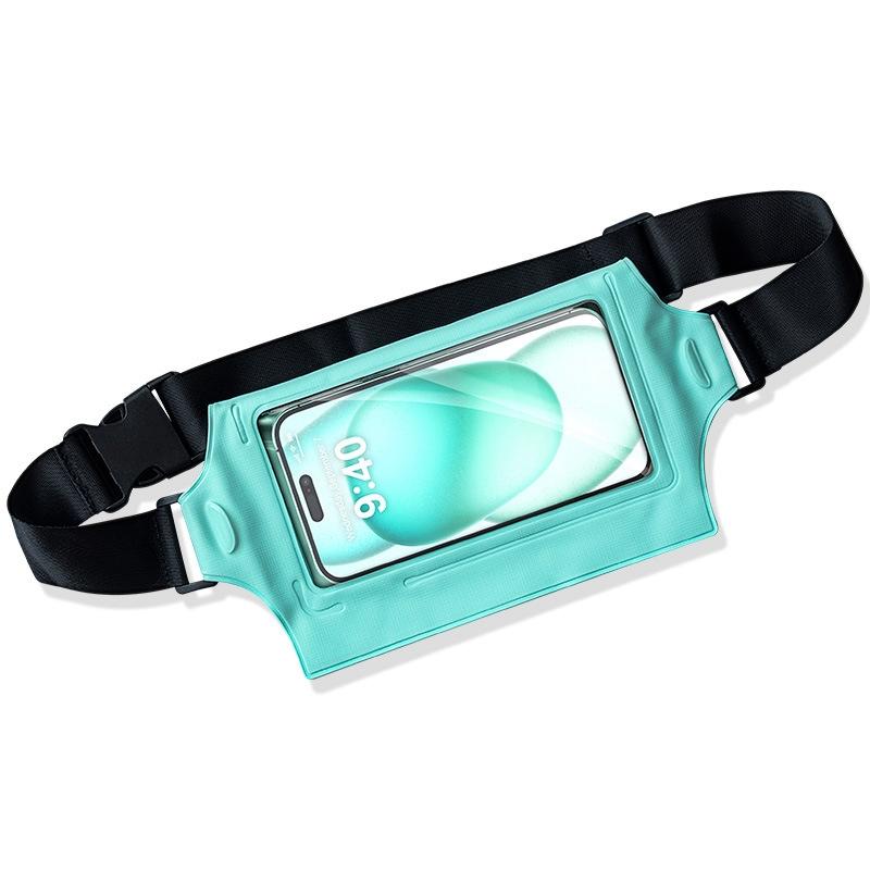 Waterproof Waist Bag For Mobile Phone And Sports - Gray Blue