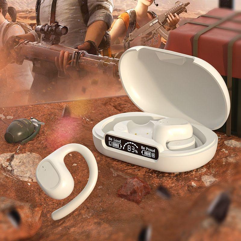 Waterproof Wireless Sports Bluetooth Earphones with Led Display - Black