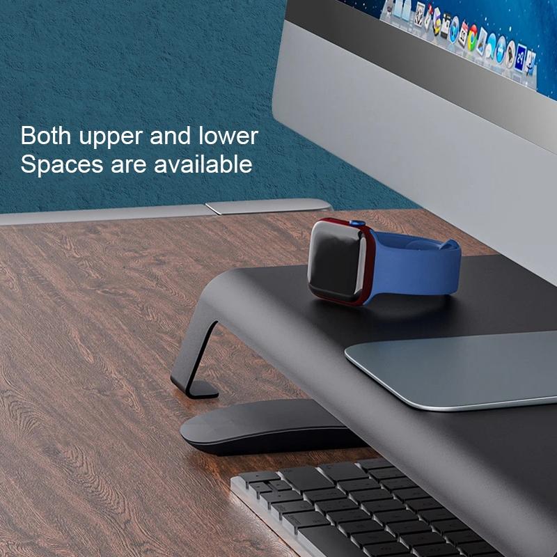 White Monitor Riser Bracket - Space-saving