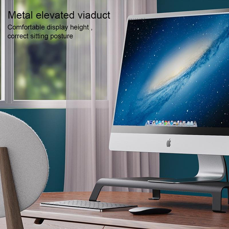 White Monitor Riser Bracket - Space-saving