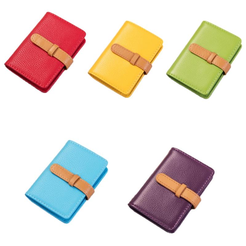 Portable Pu Leather Card Holder - Business & Credit Cards - Yellow