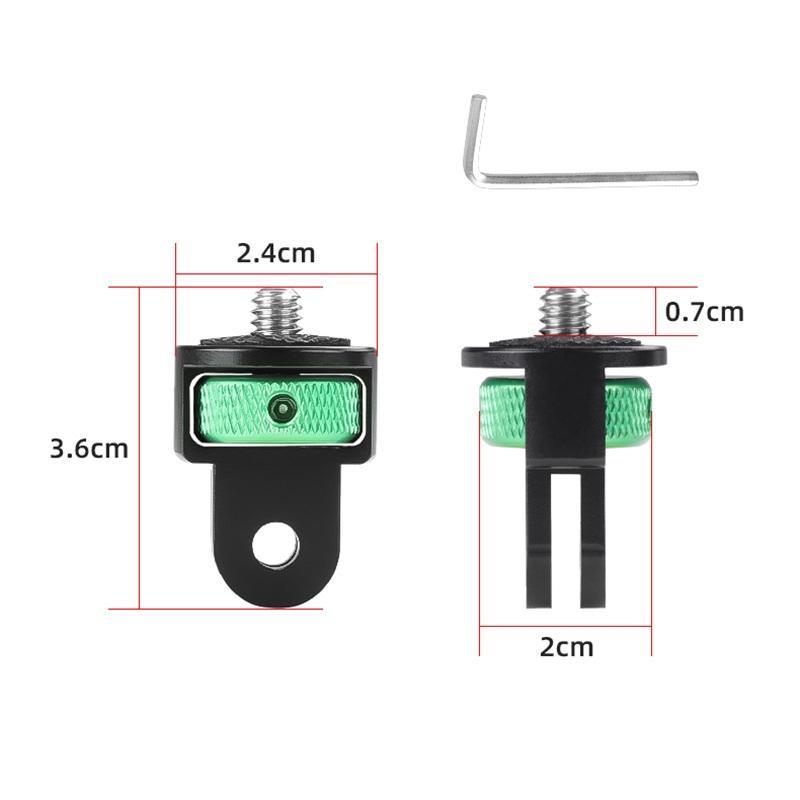 Universal 1 / 4 Inch Screw Action Camera Adapter - Adjustable - Green Black