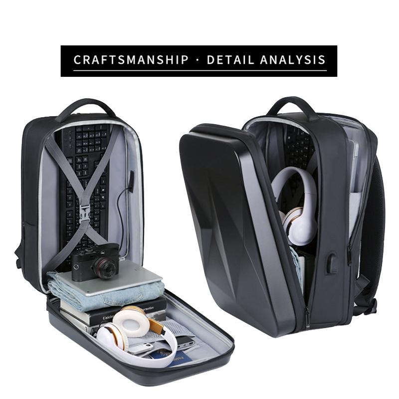 Waterproof Laptop Backpack with Usb Port - Large Capacity - Black