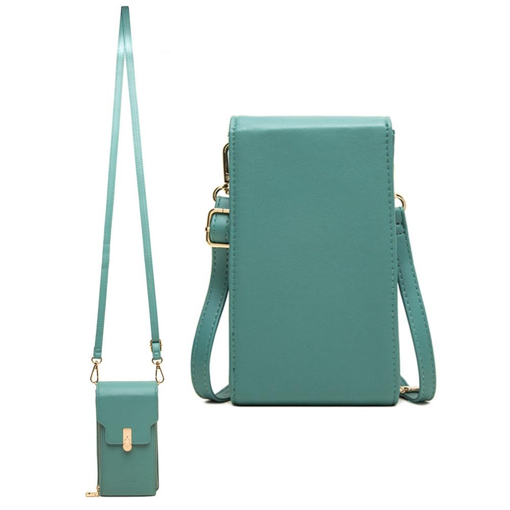 Green Multi Compartment Shoulder Bag Large Capacity