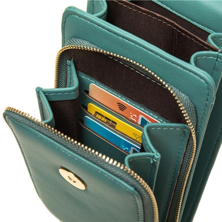 Green Multi Compartment Shoulder Bag Large Capacity