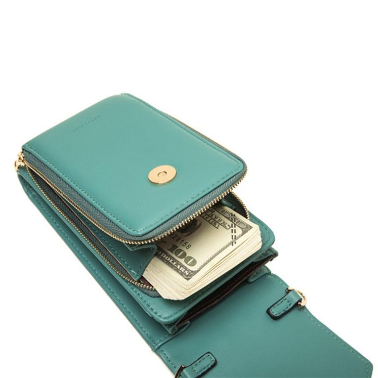 Green Multi Compartment Shoulder Bag Large Capacity