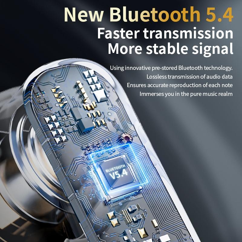 Wireless Bluetooth Earphones with Touch Screen & Noise Reduction - White