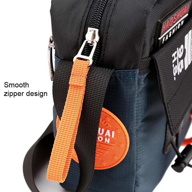 Waterproof Nylon Shoulder Bag For Men Outdoor Sports Leisure Gear - Black