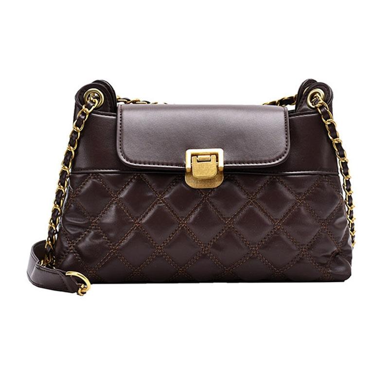 Versatile Rhombic Chain Crossbody Bag For Women - Black