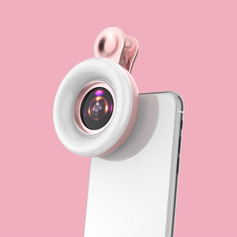 Selfie Light Macro Lens for Mobile Beauty Makeup - Black