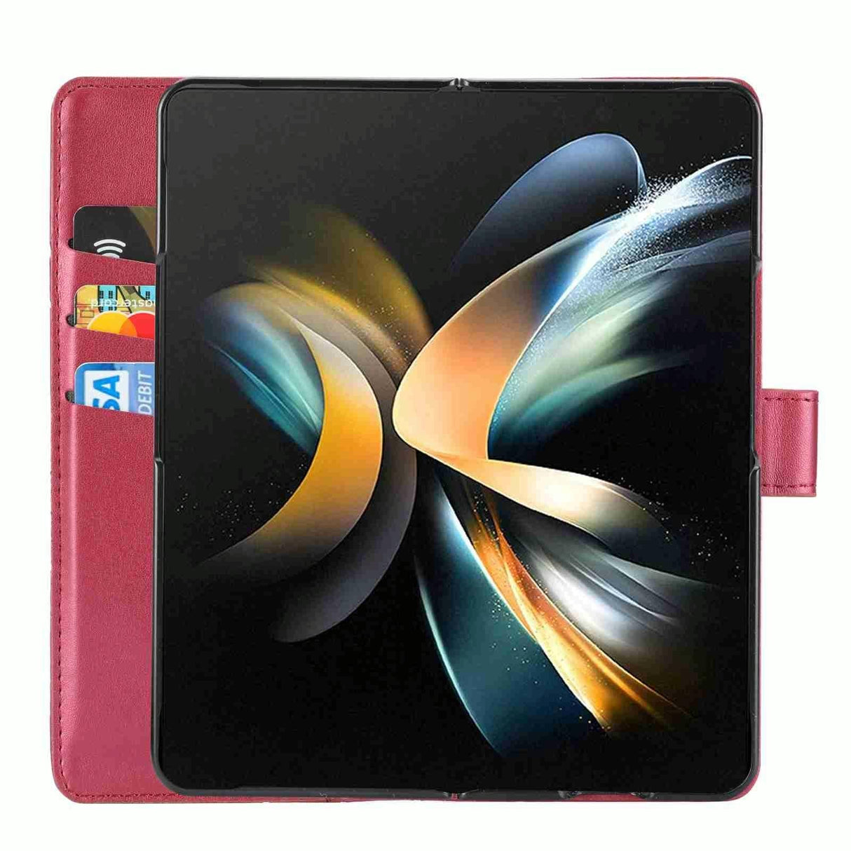 For Samsung Galaxy Z Fold4 5G Embossed Pu Leather Phone Case - Black