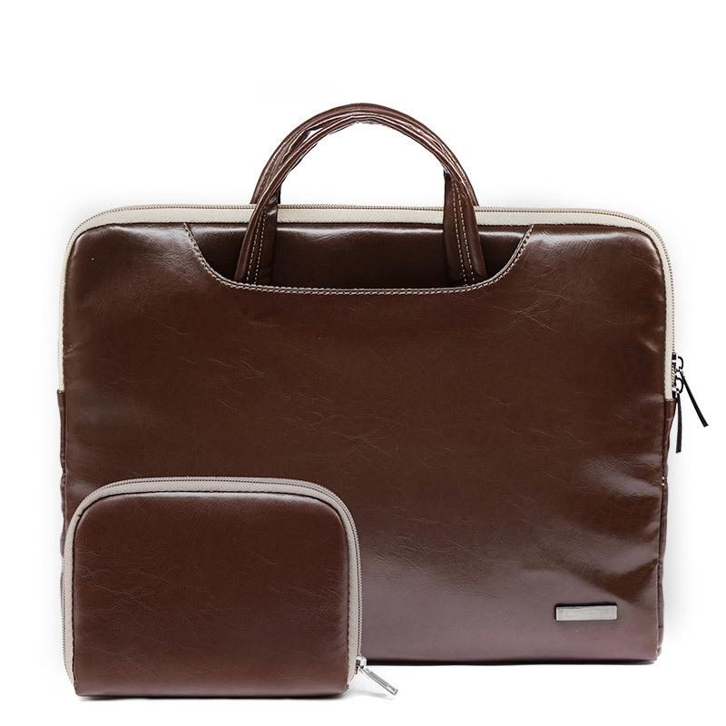 11.6 Inch Simple Business Laptop Bag with Liner - Ls-116 - Pu Brown